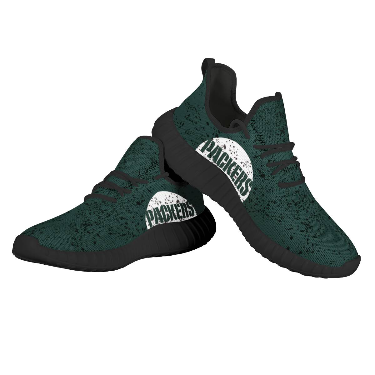 Women's Green Bay Packers Mesh Knit Sneakers/Shoes 002